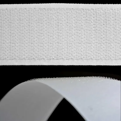 Produktbild von 25m Klettband zum Nähen Hakenband Klettverschluss, Farbwahl- Größenwahl, Größe:50mm, Gurtband:501 weiß