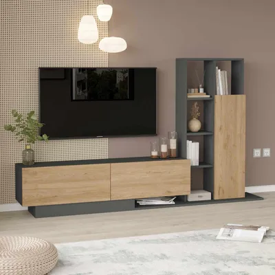 Image de Skye Decor, support TV de haute qualité (code parent), 100% mélaminé, 201,2 cm, anthracite