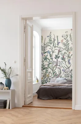 Produktbild von Komar Vlies Fototapete "Flowering Herbs" - Größe: 200 x 250 cm (Breite x Höhe), 4 Bahnen