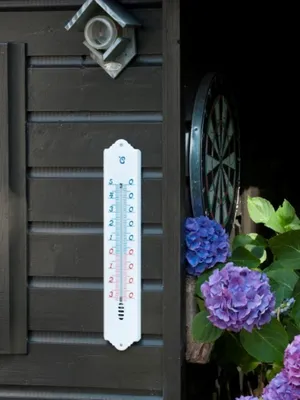 Productafbeelding van Wandthermometer, kunststof, wit, 49,5 x 9,7 x 0,8 cm