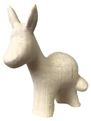 Hölzerner Esel 8 cm, Naturholz, handbemalt, Krippenfigur
