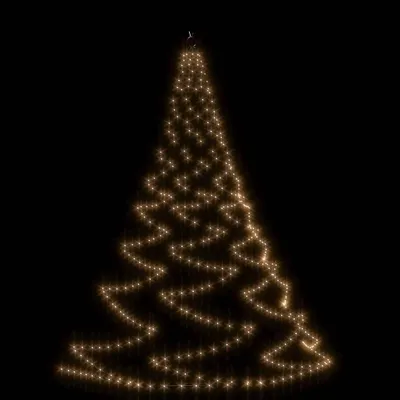 Image de vidaXL Arbre mural LED avec crochets métalliques 720 LED blanc chaud 5m Intérieur Extérieur