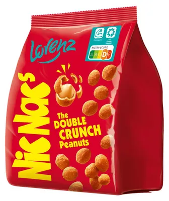 Zdjęcie produktu dla Lorenz Nic Nacs duże opakowanie chrupiących orzeszków ziemnych w panierce do przekąsek 600g