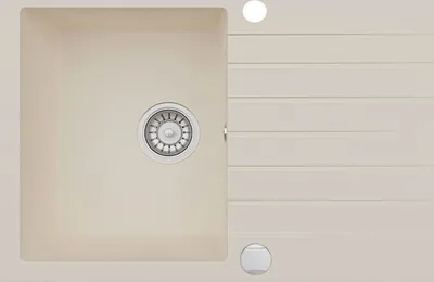 Produktbild von Granitspüle Küchenspüle Armatur Granit Siphon Einbauspüle Spülbecken Spüle76x45 Beige