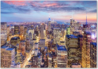 Produktbild von Tulup® Glas-Bild - 100 x 70 - Wandbild aus Glas - Wandkunst - Wandbild hinter gehärtetem Sicherheitsglas - Sehenswürdigkeiten & Architektur - New York - Gelb
