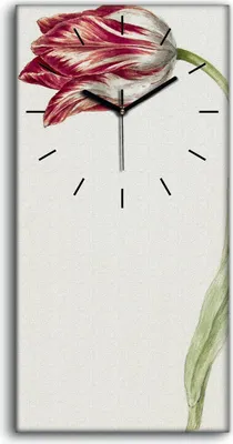 Produktbild von Wanduhr Uhr Wandbild Leinwand Geräuschlos 30x60 Gemälde Blumen Pflanzen Kunst - schwarze Hände