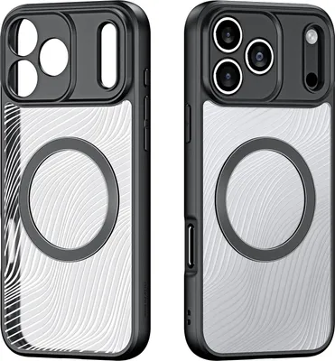 Immagine prodotto di Custodia per iPhone 17 Pro Max, Dux Ducis Aimo Mag, trasparente con cornice nera