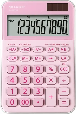 Produktbild von Sharp EL-M335, Desktop, Einfacher Taschenrechner, 10 Ziffern, Batterie/Solar, Pink