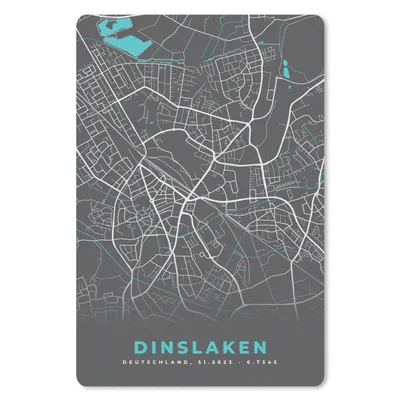 Produktbild von MuchoWow® Mauspad Mousepad Karte - Stadtplan - Dinslaken - Deutschland - Blau 18x27 cm - Mousepads - Maus Mat - Pad - Mausunterlage