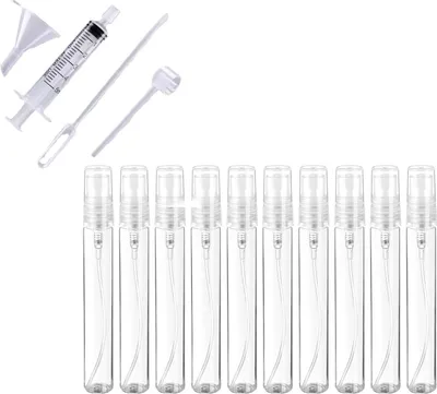 Produktbild von 10 Stück Parfümzerstäuber Set mit 4 teiligem Parfüm Abfüller 5 ml Nachfüllbare Sprayflaschen für Reise & Täglich Gebrauch