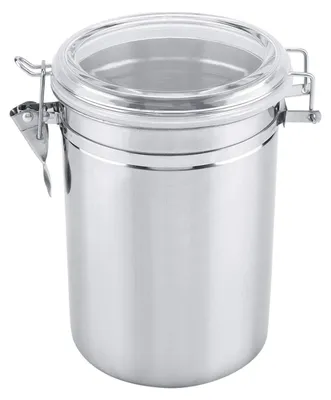 Image de Contenant de conservation 1900 ml - Acier inoxydable - Hermétique - Couvercle transparent - Pour conserver les aliments - Durable - Récipient alimentaire