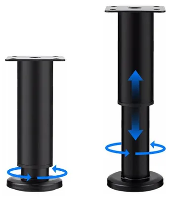 Produktbild von Möbelbeine für Möbel, 2 Stück, verstellbar (18-30 cm), aus Edelstahl