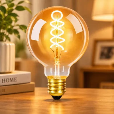 Produktbild von ZMH LED Lampe E27 Glühbirne: G95 Vintage Edison Leuchtmittel 4W 2200K Warmweiss Glühlampe Retro Filament Birnen Bulb Energiesparlampe für Haus Café Bar Weihnachten Deko nicht Dimmbar, KI-generiertes Bild