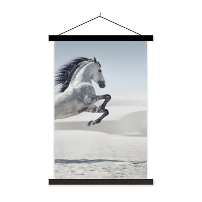 Produktbild von MuchoWow® Textilposter Pferd - Tiere - Sand - Natur 120x180 cm mit schwarzem Rahmen - Fotos