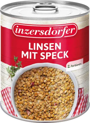 Produktbild von Inzersdorfer Linsen mit Speck 800g