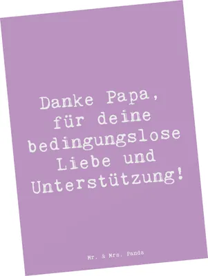 Produktbild von Mr. & Mrs. Panda Postkarte Spruch Danke Papa - Lavendeltraum - Geschenk, Aufmerksamkeit, Ansichtskarten, Grußkarte, sagen, Humor, Ansichtskarte, Bedanken, Anerkennung
