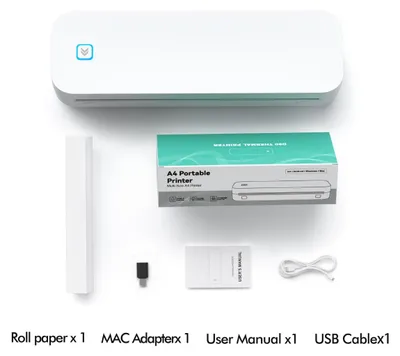 Obrázok produktu pre INF D80 Mini termálna tlačiareň s tlačou bez atramentu vo vysokom rozlíšení a pripojením Bluetooth biely