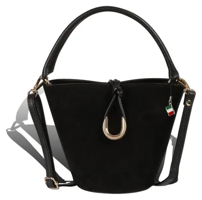 Produktbild von Florence Leder Tasche Damen Handtasche schwarz 23x14x18cm inklusive Italien Flagge D2OTF847S1