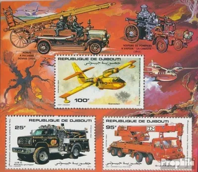 Produktbild von Briefmarken Dschibuti 1984 Mi Block104A (kompl.Ausg.) postfrisch Feuerwehr