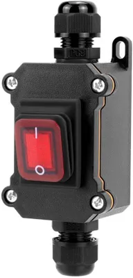 Immagine prodotto di Interruttore in linea resistente all'acqua IP65 - con indicatore rosso - 220 V 30 A - Interruttore DPST - Interruttore a due posizioni