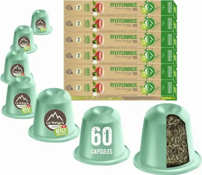 Produktbild von Mátový čaj - 60 čajových kapslí | La Natura Lifestyle Organic 120g| bio | Kompatibilní s Nespresso®*³