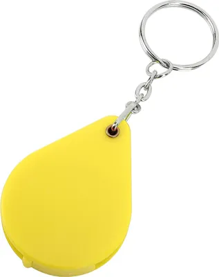 Imagen del producto de Lupa de llavero, aumento de 10x, plegable, portátil, mini lupa con argolla para llaves, ideal para lectura al aire libre, color amarillo