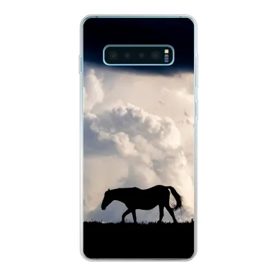 Produktbild von MuchoWow® Handyhülle Schutzhülle Hülle für Samsung Galaxy S10 Plus Pferd - Wolken - Schatten Silikon Softcase Handy Hülle - Schutzhülle