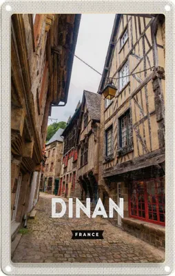 Image de vianmo Plaque en tôle 30x20 cm Dinan France Mittelalter Stadt