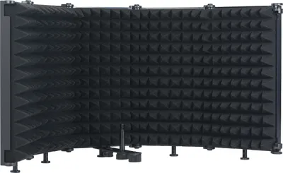 Produktbild von Microphone Isolation Shield 5-Panel-Windschutz fš¹r den faltbaren, hochdichten, absorbierenden Schwamm von Recording Studio