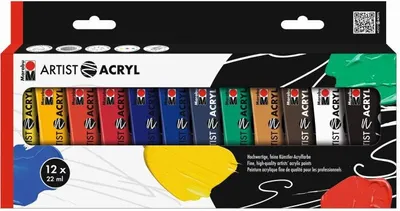 Produktbild von Marabu Acrylfarben Set "Artist Acryl" 12 x 22 ml