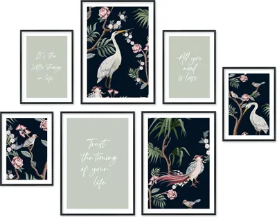 Produktbild von Hyggelig Home Premium Poster Set - 7 passende Bilder OHNE RAHMEN - Set Japandi
