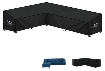 Productafbeelding van Waterdichte hoes voor tuinmeubels in L-vorm, afmetingen 180 x 260 x 90/80 cm