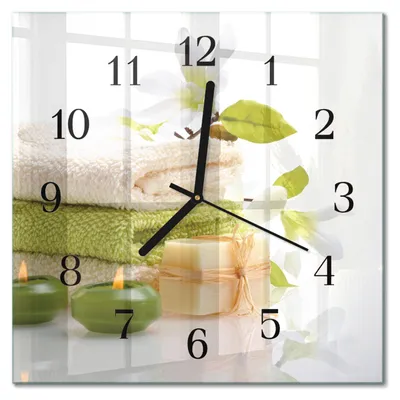 Produktbild von Tulup Glasuhr Wanduhr Küchenuhr Echt-Glas 30x30 cm Modern Dekorativ Geräuschlos Schwarzen Zeigern - Spa-Seife