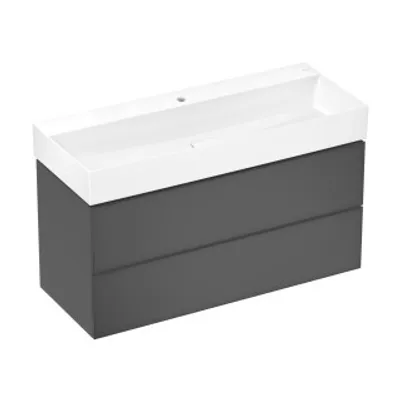 Imagen del producto de Hansgrohe, lavabo Xevolos, 1200x480 mm, con grifo y desagüe, sistema SmartClean, color blanco, referencia 61112450