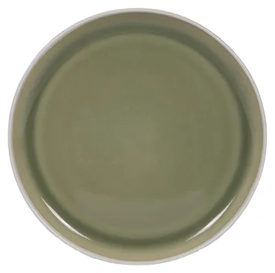 Produktbild von Speiseteller - Ø 27 cm - Olivgrün - Weiß - Steingut