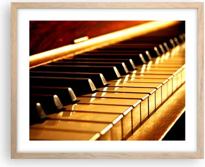 Produktbild von Gerahmtes Poster - Rahmen in heller Eiche - Klavier Musik Konzert - 50x40 cm - Wand Bild - Wanddeko - Wandbilder - Wandposter - Bilderrahmen - Bilder - Kunstdruck - Wandbild - P2NAA50x40-2200