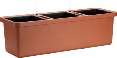 Produktbild von Pflanzkasten, Terrakotta, Selbstbewässerung, Pflanzenbehälter, 117 cm, 54 L, Blumenkasten, BERBERIS