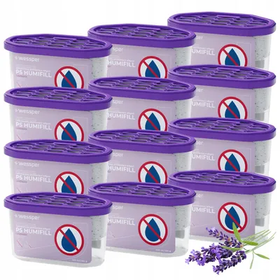Immagine prodotto di Wessper 12x Deumidificatore 400 ml Lavanda – Assorbitore di umidità per bagno, cantina, auto
