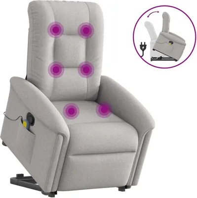 Produktbild von Massagesessel mit Aufstehhilfe Wolkengrau Stoff