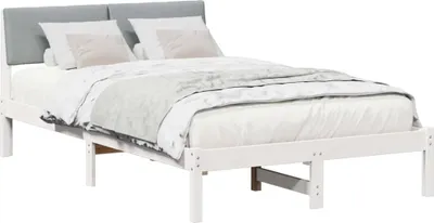 Imagen del producto de Estructura de cama con cabecera y gris claro 120 x 200 cm