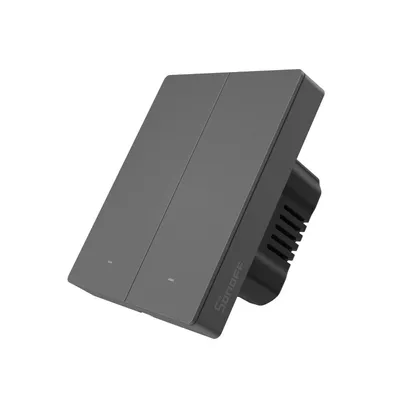 Imagen del producto de Interruptor de pared WiFi inteligente SONOFF M5-2C-80 (2 canales, para instalación en cajas empotradas, color grafito)