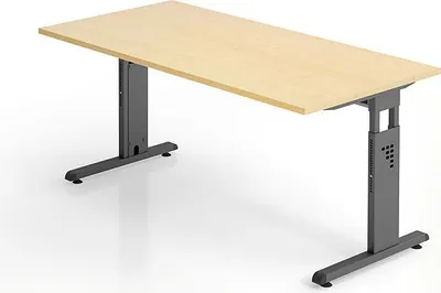 Produktbild von Büro Schreibtisch 160x80 cm Modell OS16 höheneinstellbar  3 = Ahorn-Weiß