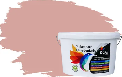 Produktbild von RyFo Colors Silikonharz Fassadenfarbe Lotuseffekt Trend Lachsrot 10l - bunte Fassadenfarbe, weitere Rot Farbtöne und Größen erhältlich, Deckkraft Klasse 1
