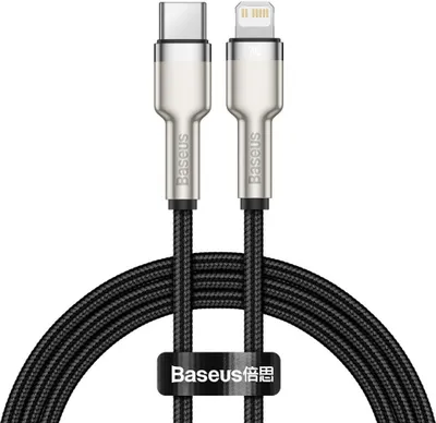 Obrázok produktu pre Baseus Dátový Kábel Cafule Series Metal (CATLJK-B01) - Type-C na Lightning, 20W, 2 m - Čierna