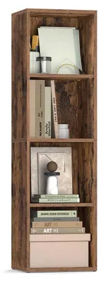 Produktbild von 4-stufiges offenes Bücherregal braun – Präsentationsregal – platzsparend – 24 x 30 x 106 cm