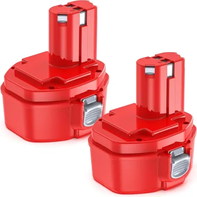 Image de Batterie de remplacement pour Makita - PA14 14,4V Ni-MH - Capacité de 5000 mAh - Compatible avec les modèles 1420, 1434, 1422, 1433, 1435 - Batterie pour outil - Lot de 2
