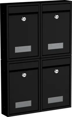 Produktbild von BASI - Briefkasten - SET - 4x BK 100M - matt schwarz - 4x2170-1200