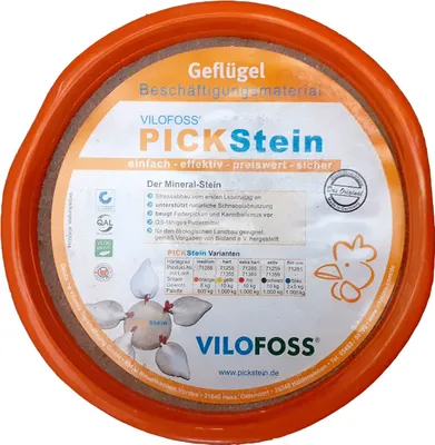 Produktbild von Vilofoss Pickstein MEDIUM 8 kg Pickschale Geflügelfutter Vilomix Hühnermineral