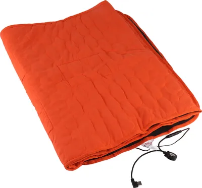 Immagine prodotto di Prodotti invernali per l'outdoor, materassino per sacco a pelo riscaldato USB, riscaldamento a 5 zone, 3 livelli di temperatura, per il campeggio e l'escursionismo, arancione【senza banca di alimentazione】