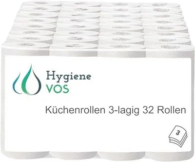 Produktbild von Famanu Küchenrollen 3-lagig, hochabsorbierend - 32 Rollen (8 x 4 Rollen)